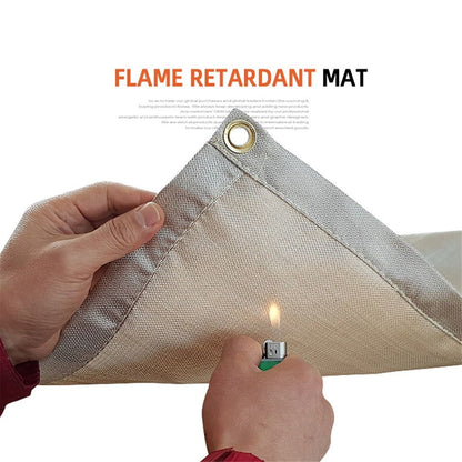 Fire Pit Mat 100*80cm Wood Stove Under Grill Mat (940°F Safety) for Deck BBQ Fireproof Floor Tent Campsite Insulation Protection