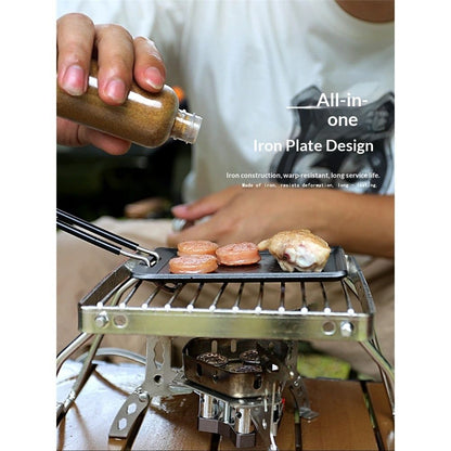 Cast Iron Plate, Compact Plate, Small, No Seasoning Required, Handle Grill Pan, Small Nonstick BBQ Grill Pan with Detachable Handle, Multipurpose BBQ