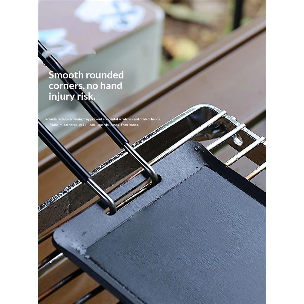 Cast Iron Plate, Compact Plate, Small, No Seasoning Required, Handle Grill Pan, Small Nonstick BBQ Grill Pan with Detachable Handle, Multipurpose BBQ