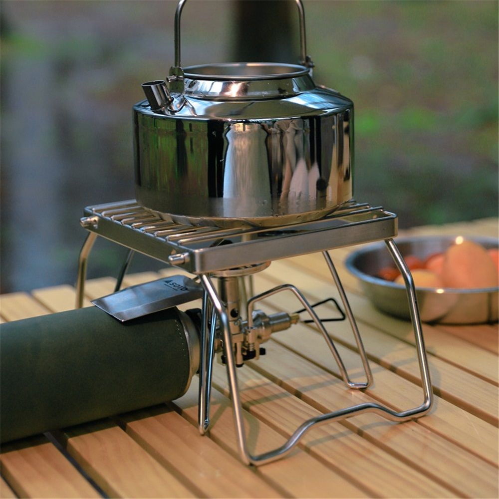 Portable Folding Camping Campfire Grill over Fire Split Stoves 304 Stainless Steel (Grid wire）