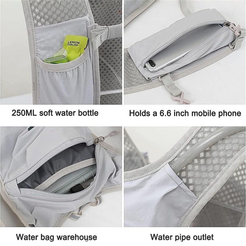 Hiking Hydration Pack  Running Backpack Daypack Vest with  Water Bladder for Women Men Cycling Biking Trail Race（granny gray）