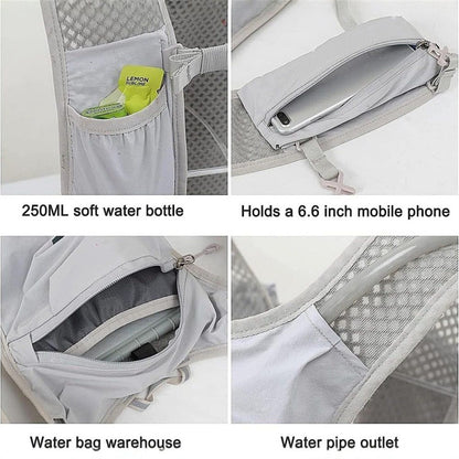 Hiking Hydration Pack  Running Backpack Daypack Vest with  Water Bladder for Women Men Cycling Biking Trail Race（granny gray）