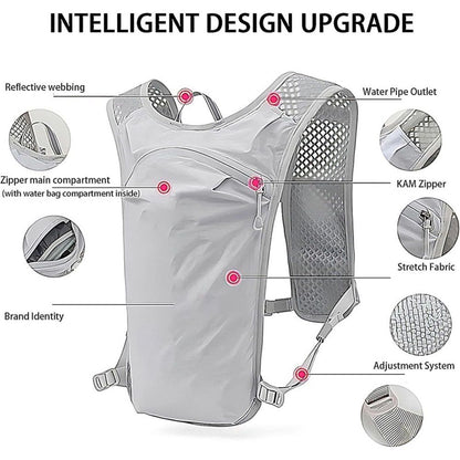 Hiking Hydration Pack  Running Backpack Daypack Vest with  Water Bladder for Women Men Cycling Biking Trail Race（granny gray）