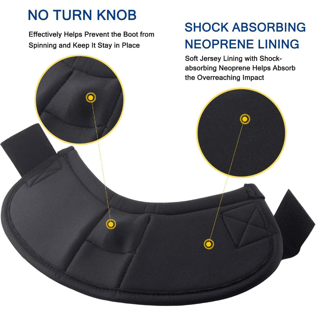 Equine Ballistic Overreach Bell Boots - No-Turn Horse Hoof Protection Boots (Sold in Pairs) - Black, Large