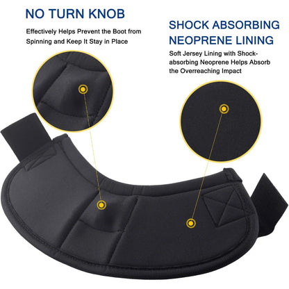 Equine Ballistic Overreach Bell Boots - No-Turn Horse Hoof Protection Boots (Sold in Pairs) - Black, Large