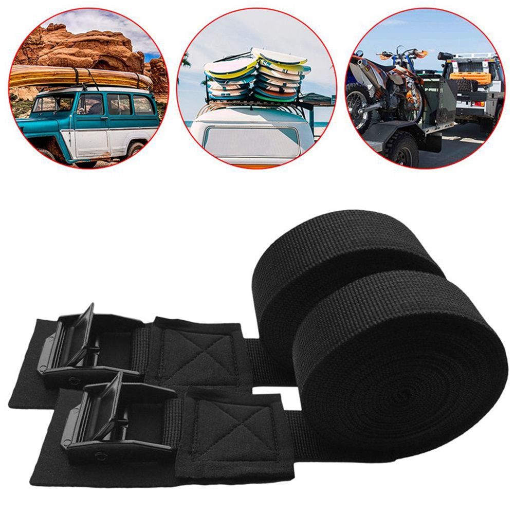 Black two Pair Tie Down Strap Padded Cam Lock Buckle - Cargo Straps for Moving Appliances, Lawn Equipment, Motorcycle Kayak Surfboard Surf Rack