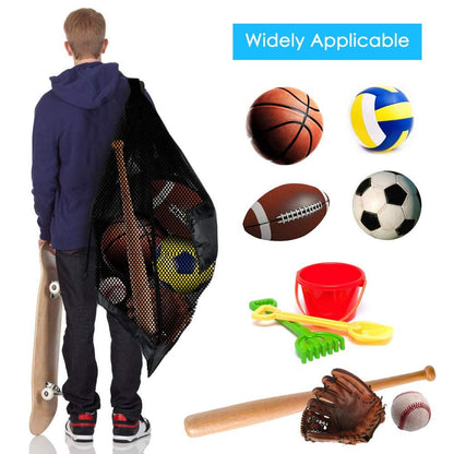 Extra Large Heavy Duty Mesh Bag. Best for Soccer Ball, Water Sports, Beach Cloth, Swimming Gears. Adjustable Shoulder Strap. Secure Side Pocket（30” x 40”）