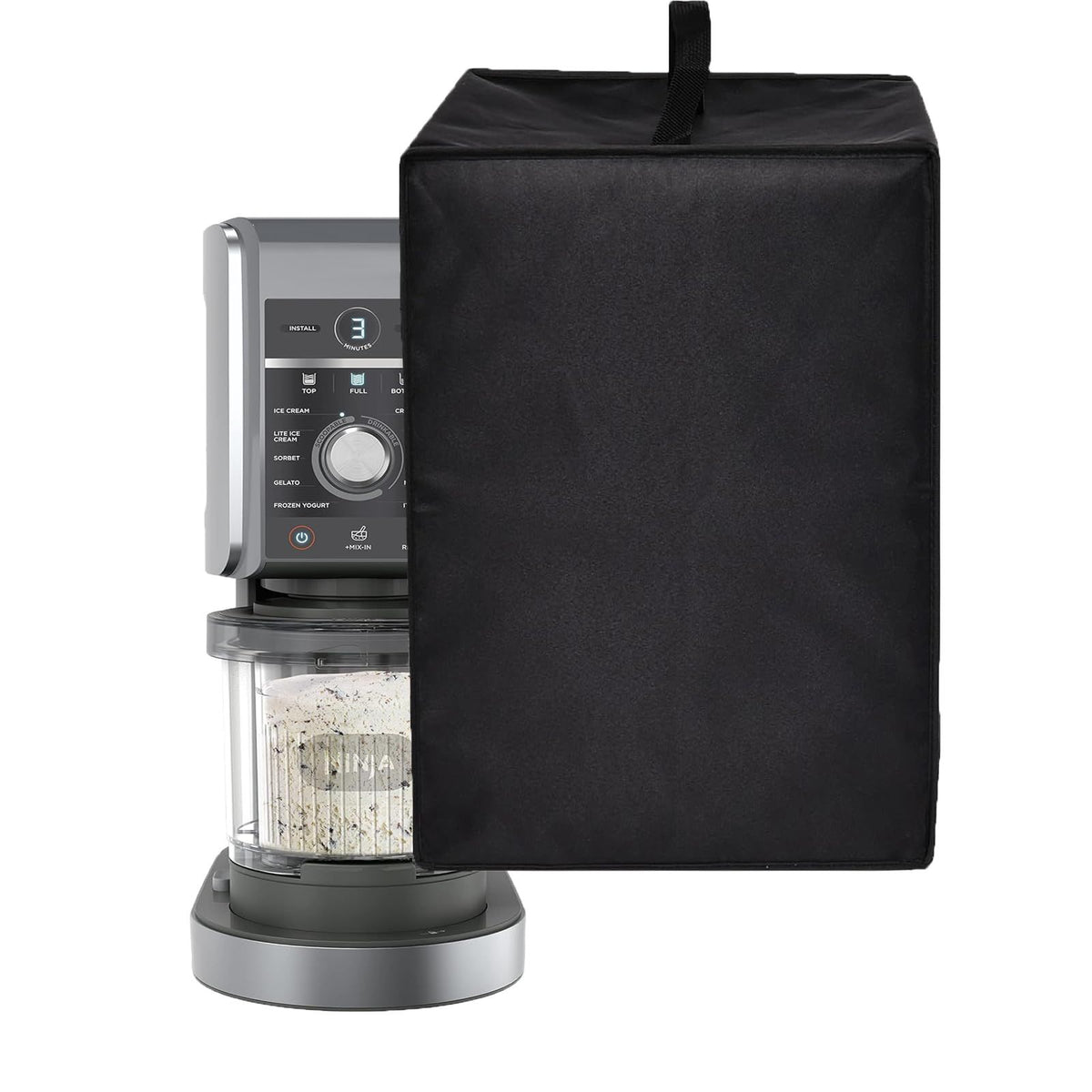 Ice Cream Maker Cover Heavy Duty Heat-resistant Waterproof Dust Protective Frozen Treat Maker Cover Case （black,There is only one dust cover）
