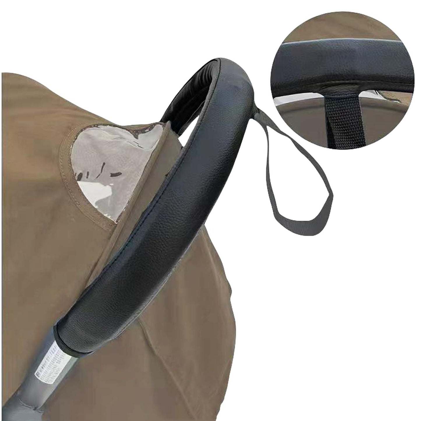 Covers Compatible Handlebar,troller Accessories Baby Stroller Handlebar Protect Case, for Armrest Bumper (Black)