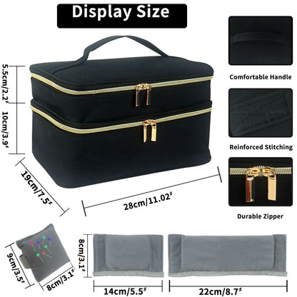 Double-Layer Sewing Bag Accessories Organizer, Large Sewing Supplies Storage for Tools Kit, Thread, Needles, Pins, Buttons - Bag Only