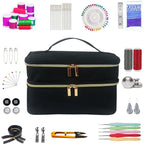 Double-Layer Sewing Bag Accessories Organizer, Large Sewing Supplies Storage for Tools Kit, Thread, Needles, Pins, Buttons - Bag Only