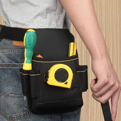 Tool Belt Pouch,with Adjustable Belt, Multiple Storage for Technician for Electrician Tools (Black,noiy bag)