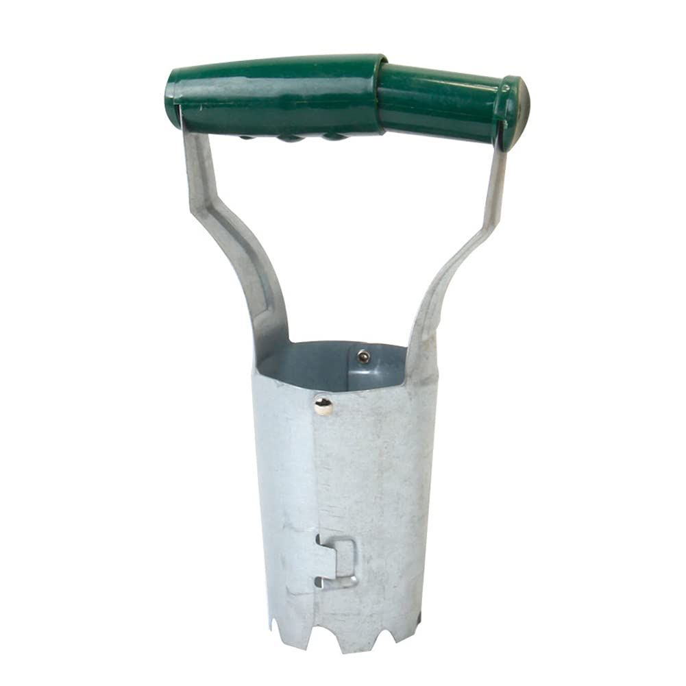 1PC Bulb Planter Metal Garden Bulb Planting Tool Handled Bulb Planter for Digging and Refilling Hole Consistent Planting Flowers（dark green）