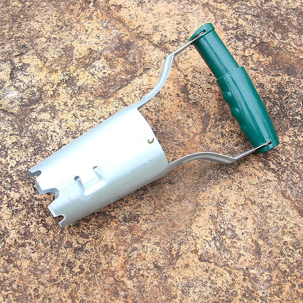 1PC Bulb Planter Metal Garden Bulb Planting Tool Handled Bulb Planter for Digging and Refilling Hole Consistent Planting Flowers（dark green）