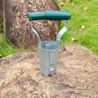 1PC Bulb Planter Metal Garden Bulb Planting Tool Handled Bulb Planter for Digging and Refilling Hole Consistent Planting Flowers（dark green）