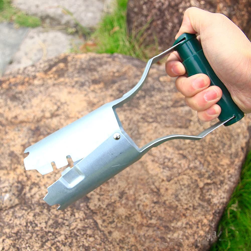 1PC Bulb Planter Metal Garden Bulb Planting Tool Handled Bulb Planter for Digging and Refilling Hole Consistent Planting Flowers（dark green）