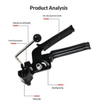 Zip Tie Tool, Heavy Duty Zip Tie Cutter, Fasten and Cut Stainless Steel Cable Ties, for Outdoor Chain Link Fence Ties, Exhaust Pipe and Cables, Black One-handed operation