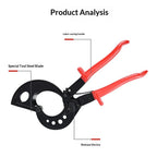 Cable Cutter and Ratchet Wire Cutter - Cuts Through Aluminum and Multi-Core Cables up to 240mm² with Precision and Ease, Ideal for Electrical Installations