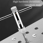 Adjustable Ratchet Tap Wrench T-Handle, M3-M8 Capacity, Tap Reamer Tapping Ratcheting Wrench,90mm Body Length