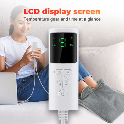 Electric Heated Foot Warmer for Men and Women, Feet Heating Pads Electric Feet Warmer with LCD Display & 9 Temperature Setting, Heated Foot Warmers for Under Desk, Office,Home (Grey)
