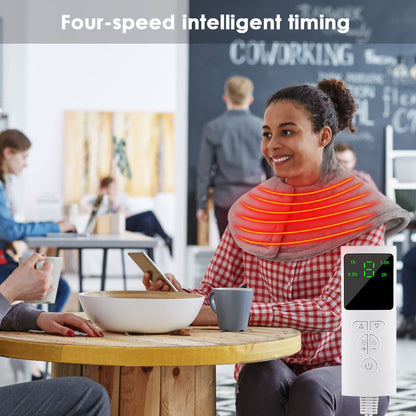 Heating Pad for Neck and Shoulder,Weighted Electric Heated Wrap for Neck and Shoulder , Auto Shut Off Hot Heated Pad, Machine Washable