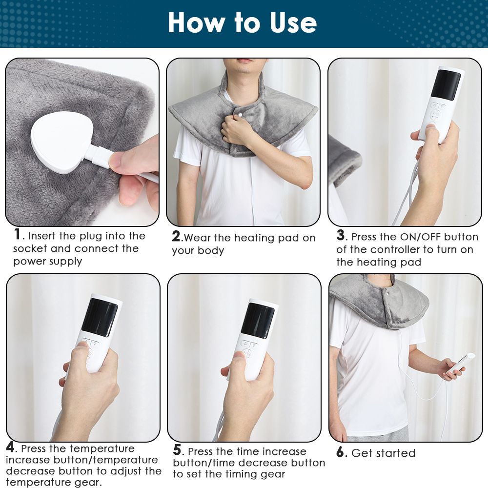 Heating Pad for Neck and Shoulder,Weighted Electric Heated Wrap for Neck and Shoulder , Auto Shut Off Hot Heated Pad, Machine Washable