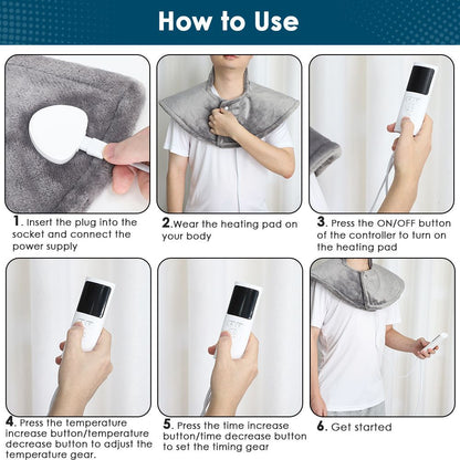 Heating Pad for Neck and Shoulder,Weighted Electric Heated Wrap for Neck and Shoulder , Auto Shut Off Hot Heated Pad, Machine Washable