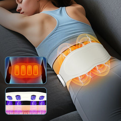 Heating Pad for Back Pain Relief: Portable Cordless Heat Pad with Massager for Period Cramps, 1200mAh Large Battery, Christmas Gift for Women Men