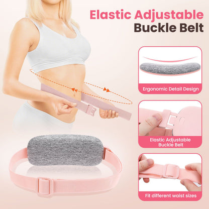 Portable Cordless Heating Pad for Cramps, 5 Heat Levels and 4 Massage Modes, A Temp Control, Belly and Back Heating Pad, Gifts for Women and Girls (Pink)