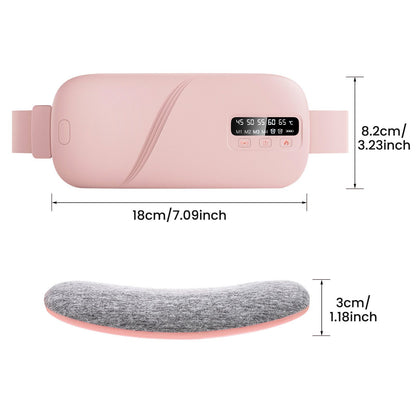 Portable Cordless Heating Pad for Cramps, 5 Heat Levels and 4 Massage Modes, A Temp Control, Belly and Back Heating Pad, Gifts for Women and Girls (Pink)