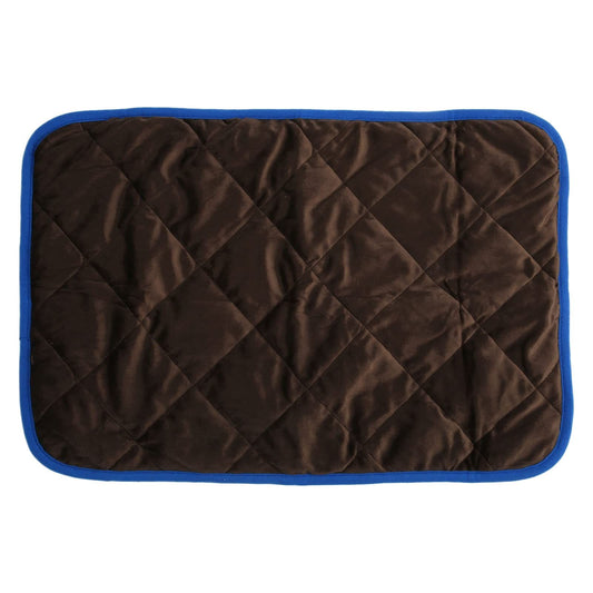 Dog Crate Mat – Waterproof, Non-Slip, Machine Washable Crate Mat – Soft, Durable Kennel Mat for Dogs – Pet Bed for Crates, Travel or Home Use - Coffee color (blue edgingS:40*50CM)