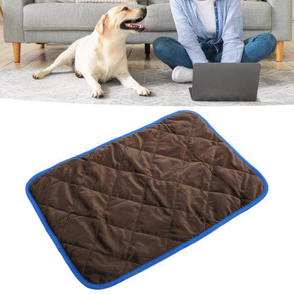 Dog Crate Mat – Waterproof, Non-Slip, Machine Washable Crate Mat – Soft, Durable Kennel Mat for Dogs – Pet Bed for Crates, Travel or Home Use - Coffee color (blue edgingS:40*50CM)
