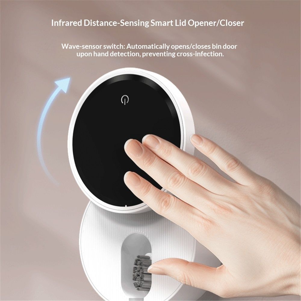 Wall Mounted Toothbrush Holder & Toothbrush Cleaner,Electric Toothbrush Holder, Razor Holder and Cleaner for Bathroom Accessory, with Auto Inductive Open/Close Cover, Clean, Dry for Home, Travel