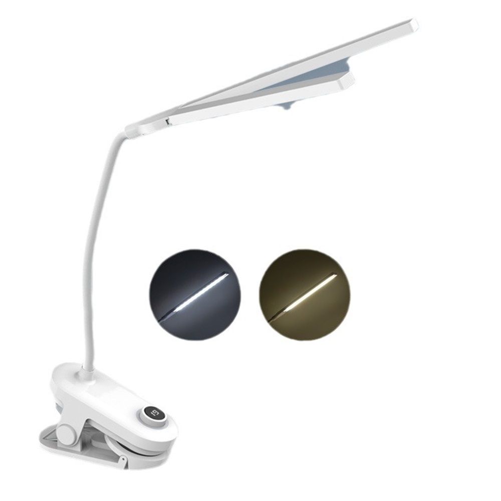 Dual Head LED Desk Lamp with Clamp, Eye-Caring Clip on Lights for Home Office, 4000mAh Rechargeable Battery Operated Table Lamps,3 Lighting Modes & Brightness Dimmer Light for Kids Students