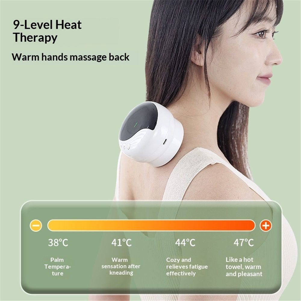 Lymphatic Drainage Massager with 9-Level Heat & Red Light-Wireless Gua Sha Tool for Muscle Relaxation, LCD Display, Type-C Fast Charging，Portable Cupping Massager（Does not contain essential oils）