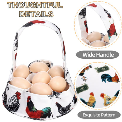 2 egg collection bags, 7 mini canvas egg collection baskets, egg collection for chickens, hens, ducks, geese, housewives, garden transportation and storage (grass nest chicken)