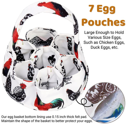 2 egg collection bags, 7 mini canvas egg collection baskets, egg collection for chickens, hens, ducks, geese, housewives, garden transportation and storage (grass nest chicken)