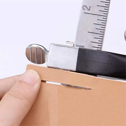 Leather cutting tool, aluminum handle leather strip cutting machine, stainless steel specification leather strip cutting tool+two blades, with DIY leather craft accessories