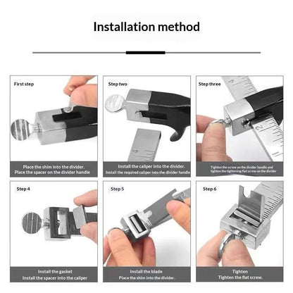 Leather cutting tool, aluminum handle leather strip cutting machine, stainless steel specification leather strip cutting tool+two blades, with DIY leather craft accessories