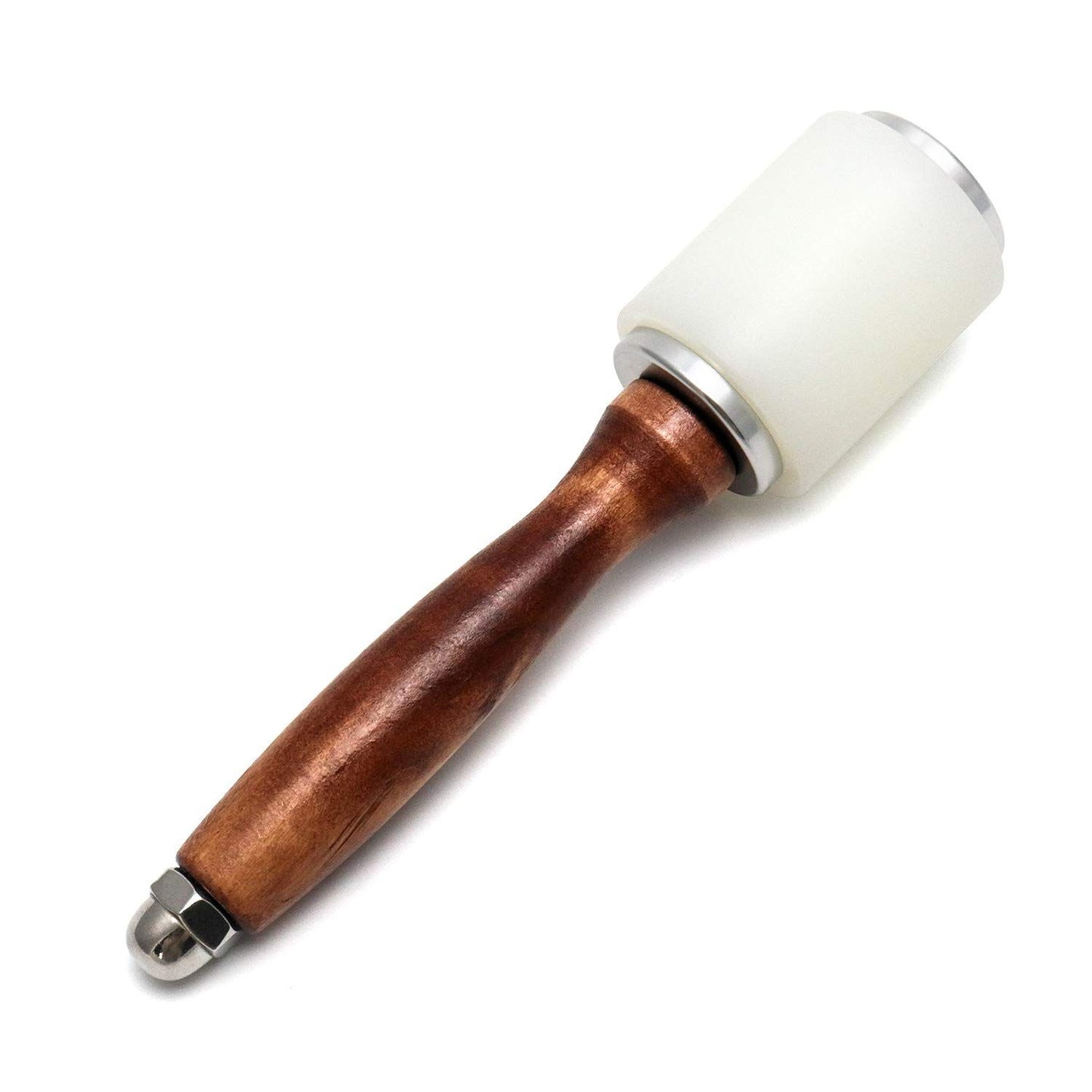 Wooden Handle Nylon Hammer, Leathercraft Carving Nylon Hammer For Stamping Sew Leather Cowhide Tool Kit（Straight leather carving hammer）