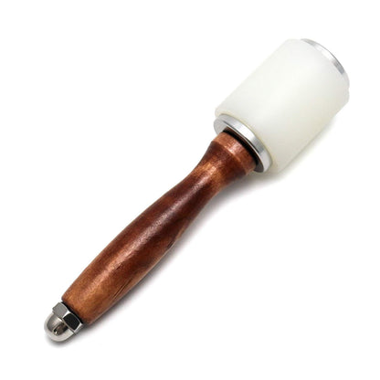 Wooden Handle Nylon Hammer, Leathercraft Carving Nylon Hammer For Stamping Sew Leather Cowhide Tool Kit（Straight leather carving hammer）