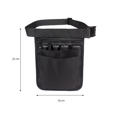 Nurse Utility Organizer Belt Fanny Pack Hip Bag Waist Pack Pouch Case for Medical Scissors Care Kit Tool (Black)