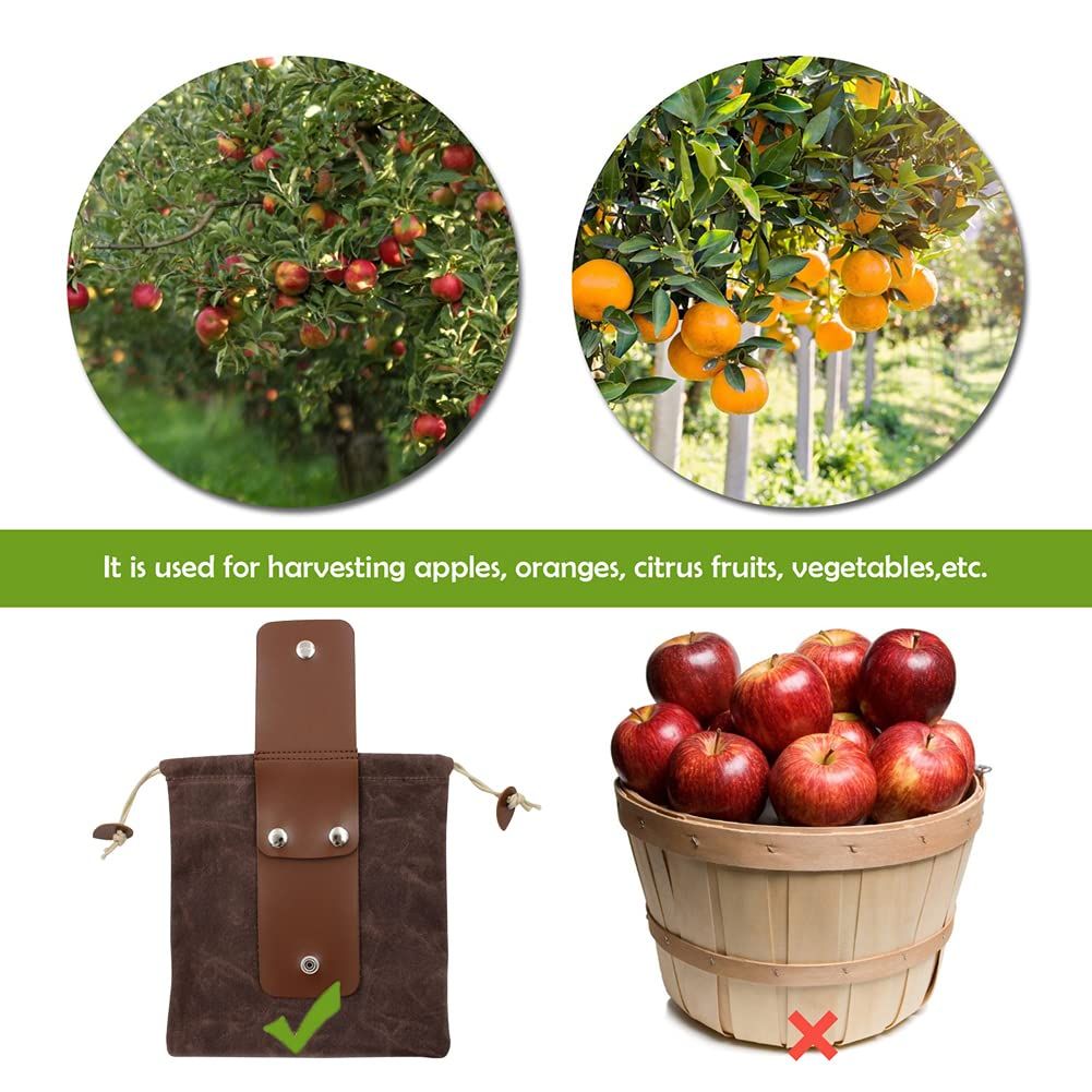 Canvas Collapsible Outdoor Camping Foraging Pouch Mushroom Storage Water Resistant Leather Bushcraft Belt Tinder Dump Pouchs Brown for Travel Camping Hiking Bag Only (Brown)