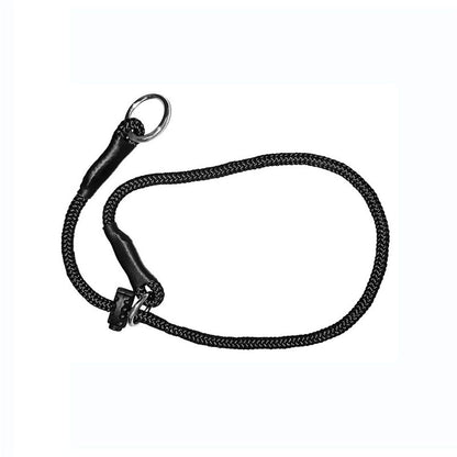 Slip ring black pet training P-chain explosion-proof drawstring with limiter, medium and large dog training rope( 40CM)