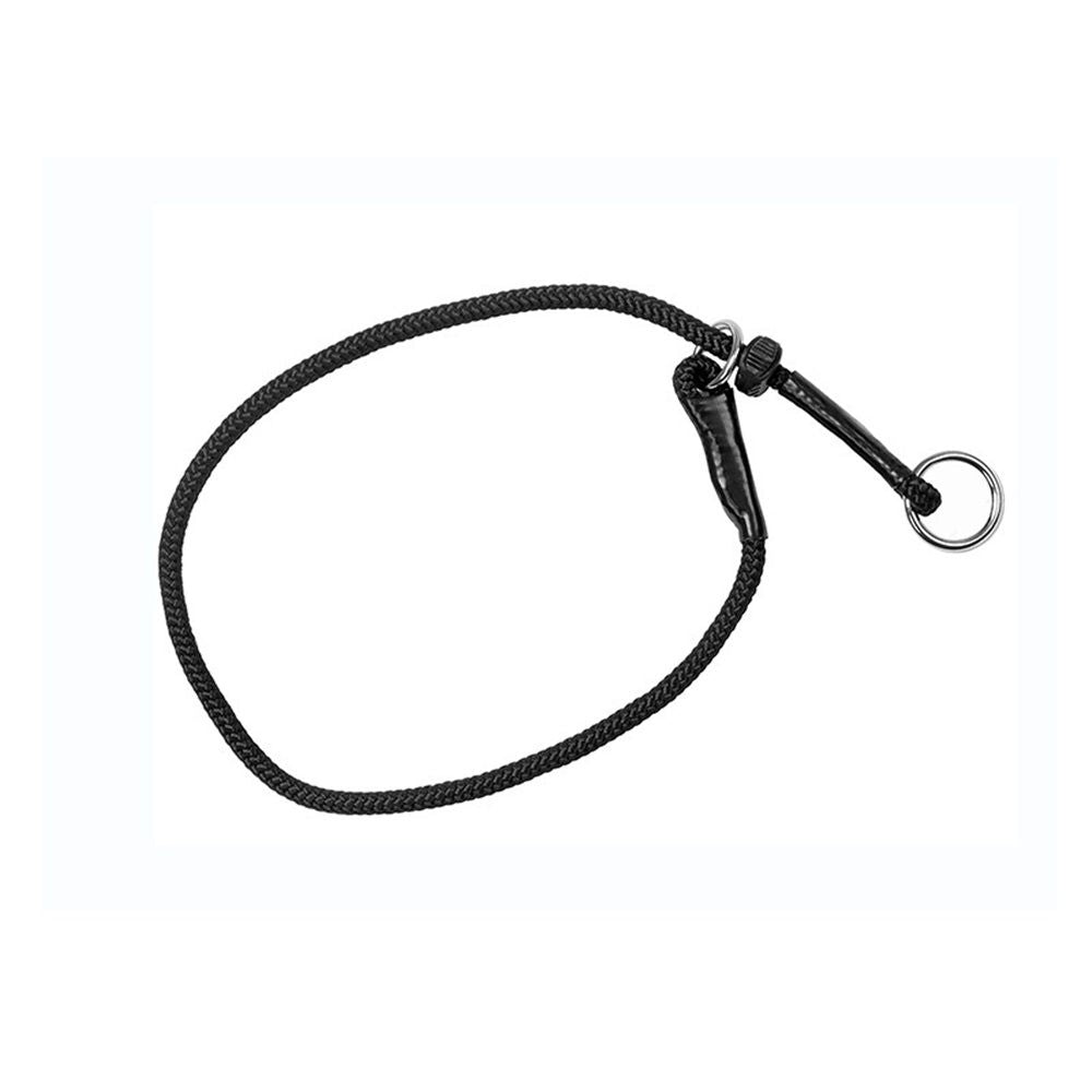 Slip ring black pet training P-chain explosion-proof drawstring with limiter, medium and large dog training rope( 40CM)