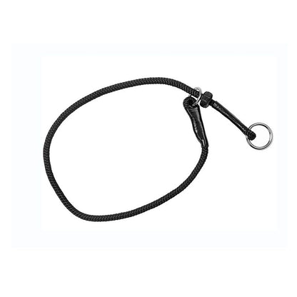 Slip ring black pet training P-chain explosion-proof drawstring with limiter, medium and large dog training rope( 40CM)