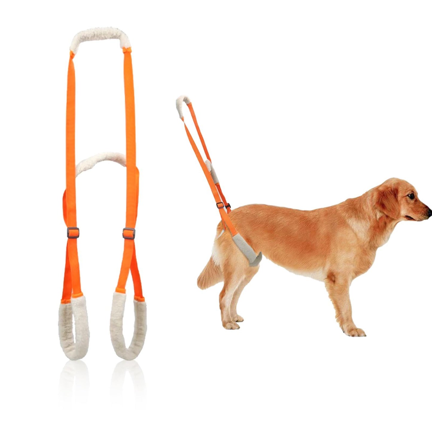 2 Pcs Dog Support Harness for Back Legs Dog Rear Lifting Sling Aid with Handle and Shoulder Strap Hind Leg Support for Pet Mobility Helps Puppy with Poor Stability Joint Injuries(Orange)