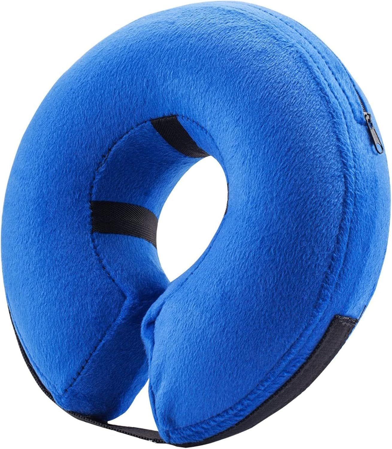 Inflatable Dog Cone Collar Alternative, Soft Dog Cone for Small Medium Large Dogs and Cats, Neck Recovery Donut Collar After Surgery (M, Blue)
