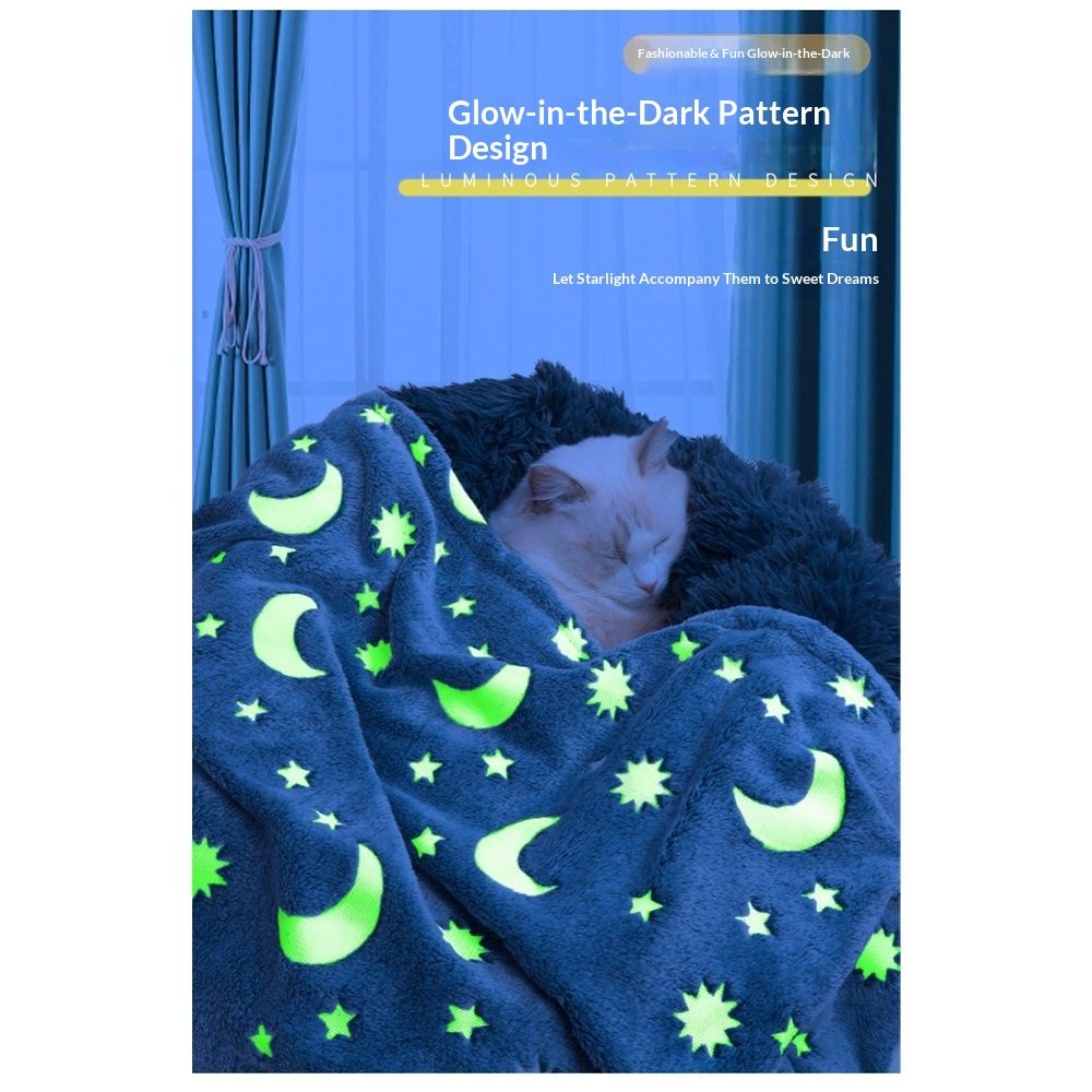 Pet luminous blanket, dog bath towel, nest pad, luminous coral fleece cover blanket, machine washable sleeping pad, winter warm cushion（S 60*40cm grey）