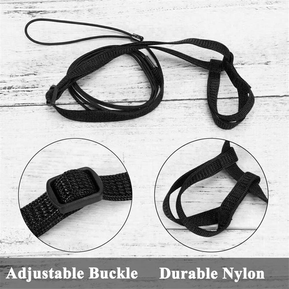 Adjustable Birds Harness and Leash Parrot Harness Leash Training Supplies Pet Anti-bite Outdoor Flying Rope (M, Black)